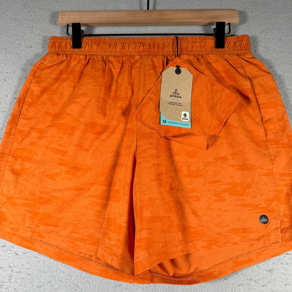 Prana Peak To Pavement Shorts Men Medium Dried Orange Blur Camo 1972651 6 Inseam
